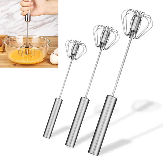 Semi-automatic Egg Beater Egg Whisk Manual Hand Mixer Self Turning Cream Utensils Whisk Manual Mixer Useful Kitchen Gadgets